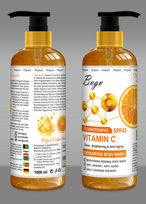 Βιταμίνης C το πορτοκαλί Exfoliating ντους σώμα πλυσίματος σώματος πηκτωμάτων ενυδατικό τρίβει